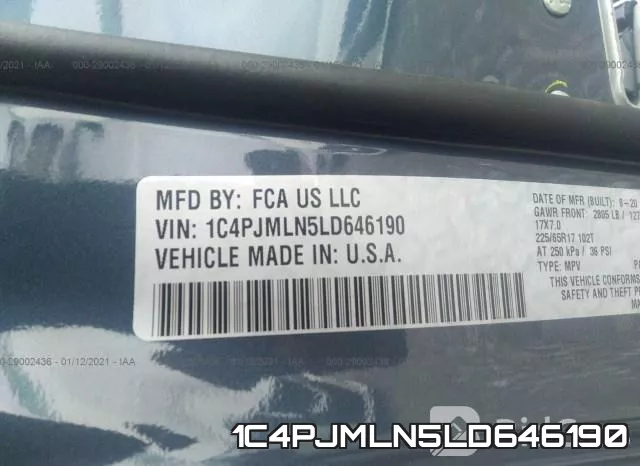 1C4PJMLN5LD646190 фото 10