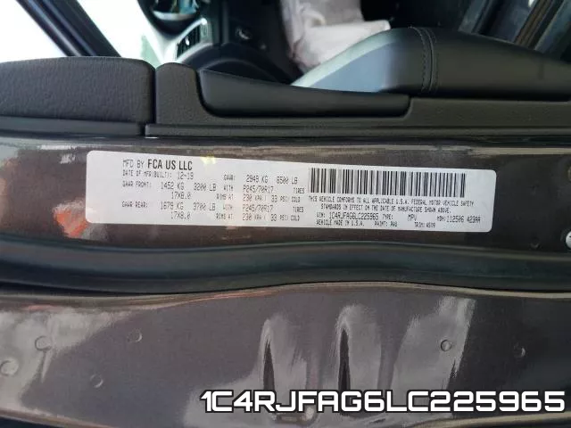 1C4RJFAG6LC225965 фото 2