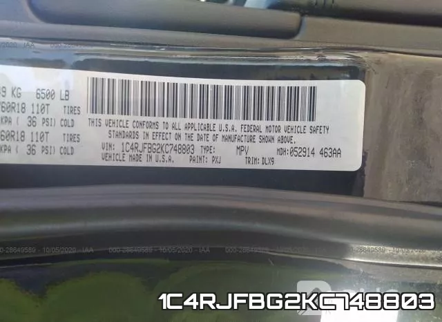 1C4RJFBG2KC748803 фото 10