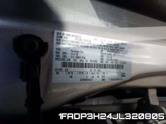 1FADP3H24JL320805 фото 2