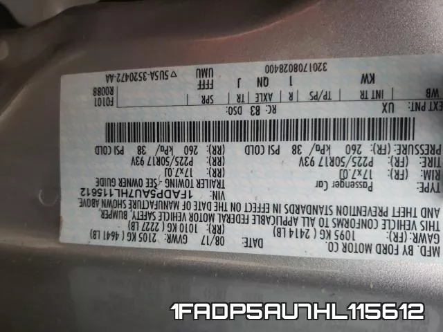 1FADP5AU7HL115612 фото 2