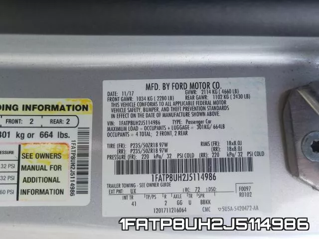 1FATP8UH2J5114986 фото 2
