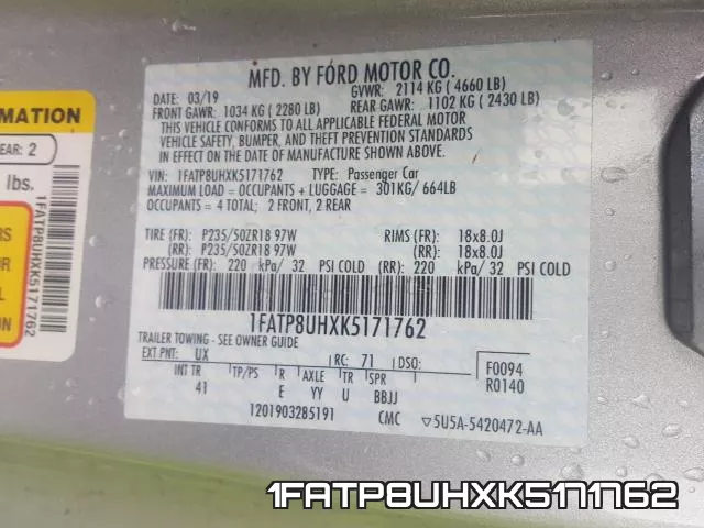 1FATP8UHXK5171762 фото 2