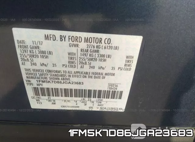 1FM5K7D86JGA23683 фото 10