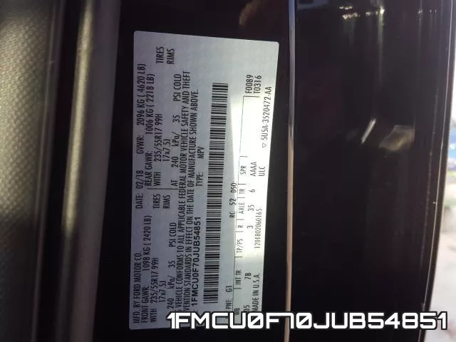 1FMCU0F70JUB54851 фото 2