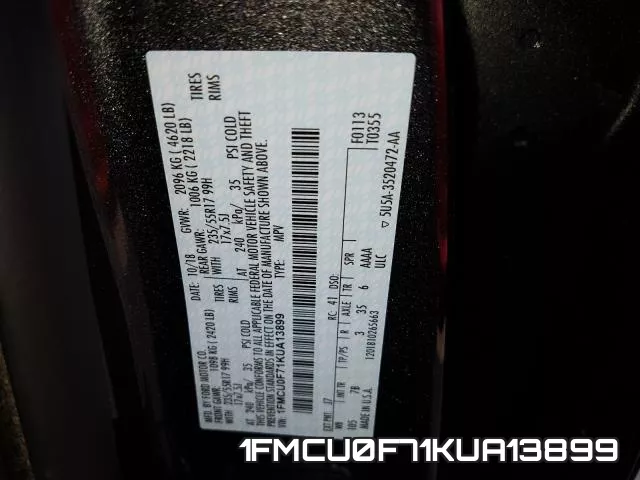 1FMCU0F71KUA13899 фото 2