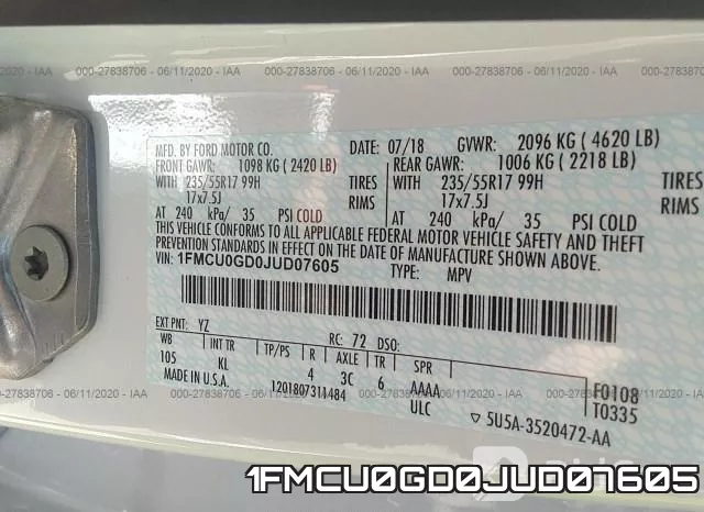 1FMCU0GD0JUD07605 фото 9