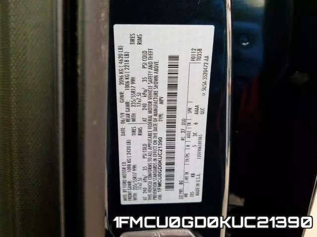 1FMCU0GD0KUC21390 фото 2