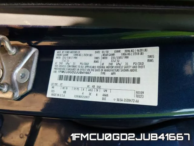 1FMCU0GD2JUB41667 фото 2