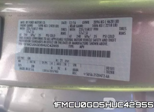 1FMCU0GD5HUC42955 фото 10