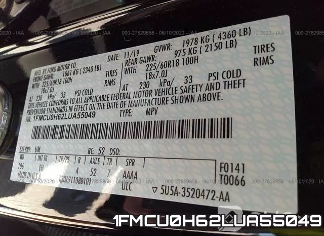 1FMCU0H62LUA55049 фото 10