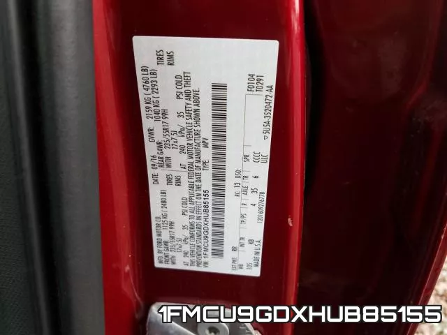 1FMCU9GDXHUB85155 фото 2
