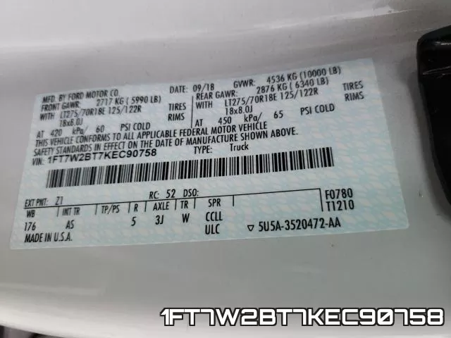1FT7W2BT7KEC90758 фото 2