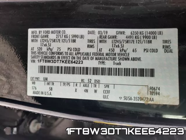 1FT8W3DT7KEE64223 фото 2