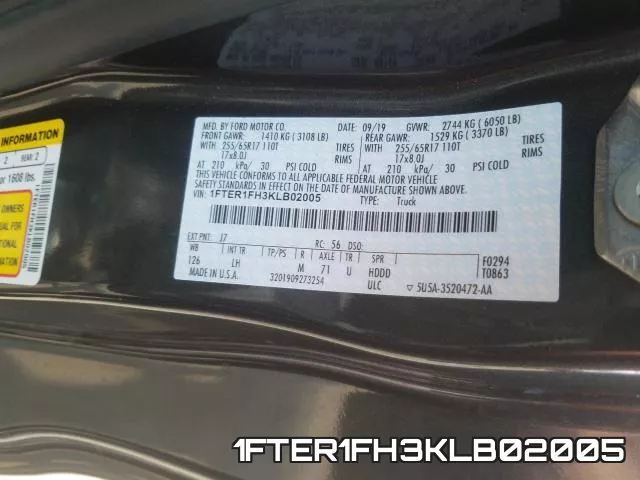 1FTER1FH3KLB02005 фото 2