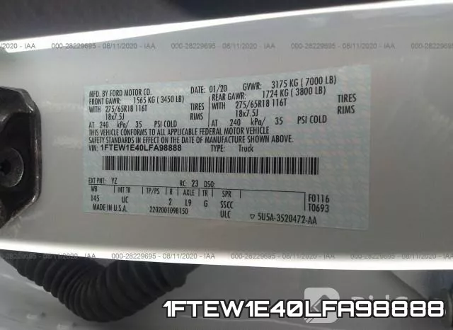 1FTEW1E40LFA98888 фото 10