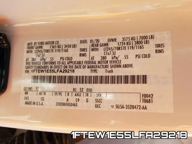 1FTEW1E55LFA29218 фото 2