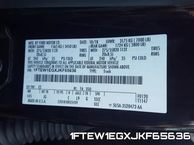 1FTEW1EGXJKF65636 фото 2