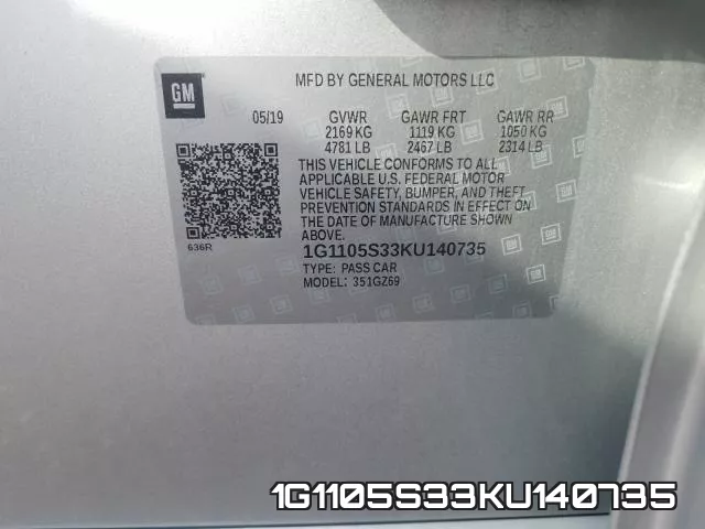 1G1105S33KU140735 фото 2