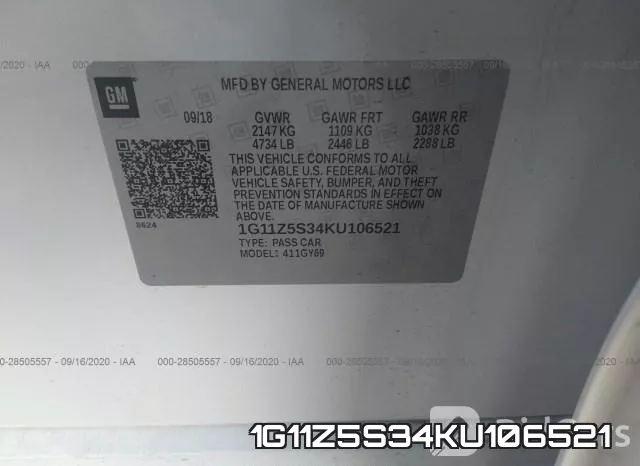 1G11Z5S34KU106521 фото 10