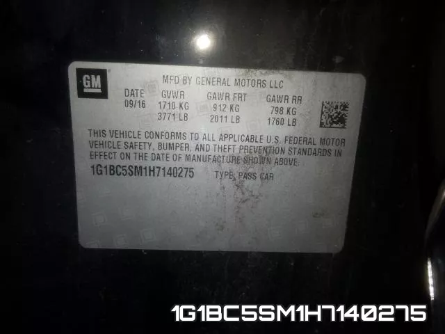 1G1BC5SM1H7140275 фото 2