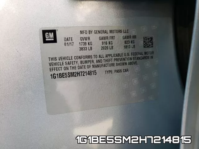 1G1BE5SM2H7214815 фото 2