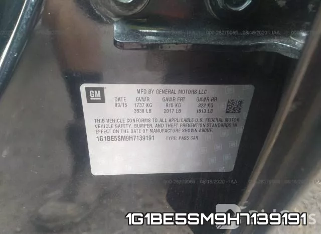 1G1BE5SM9H7139191 фото 10