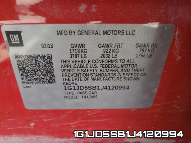 1G1JD5SB1J4120994 фото 2