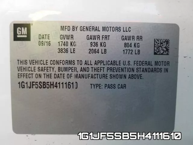 1G1JF5SB5H4111610 фото 2