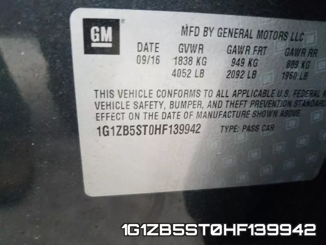 1G1ZB5ST0HF139942 фото 2
