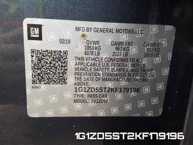 1G1ZD5ST2KF179196 фото 2