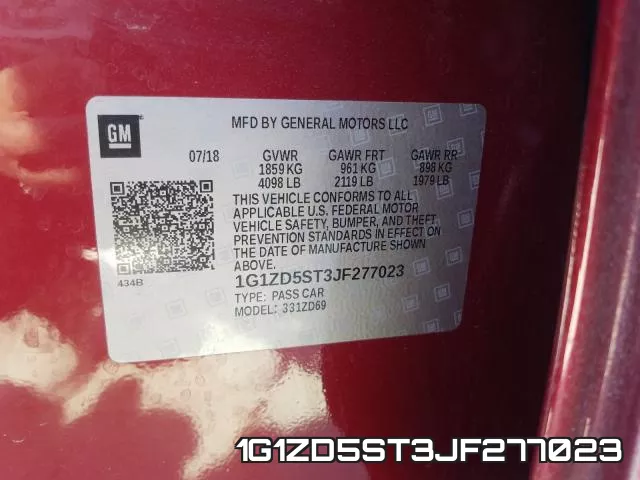 1G1ZD5ST3JF277023 фото 2