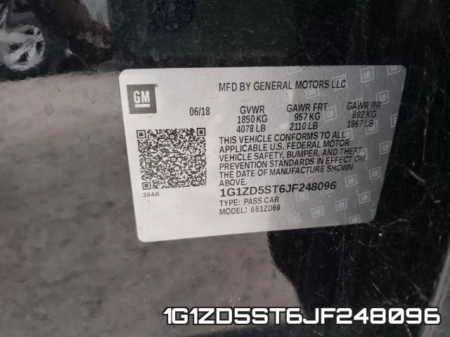 1G1ZD5ST6JF248096 фото 2
