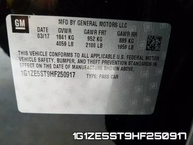 1G1ZE5ST9HF250917 фото 2