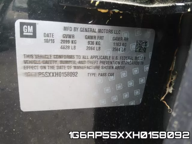 1G6AP5SXXH0158092 фото 2