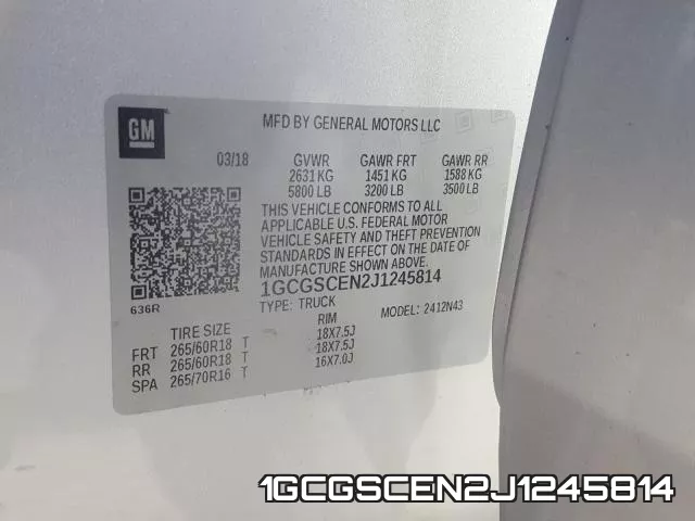 1GCGSCEN2J1245814 фото 2
