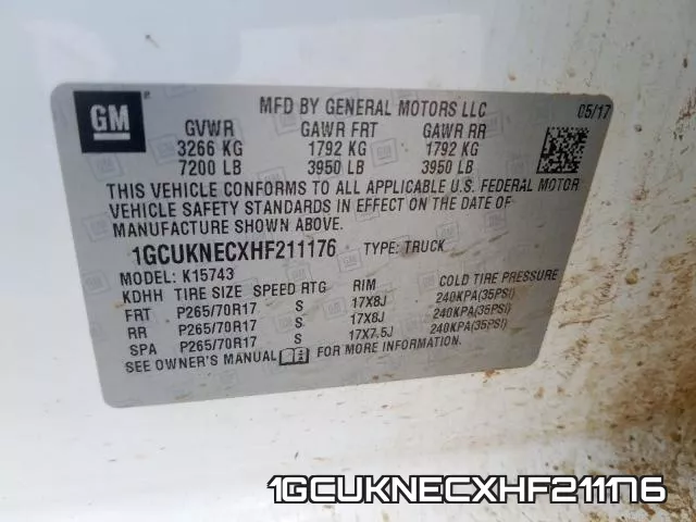 1GCUKNECXHF211176 фото 2