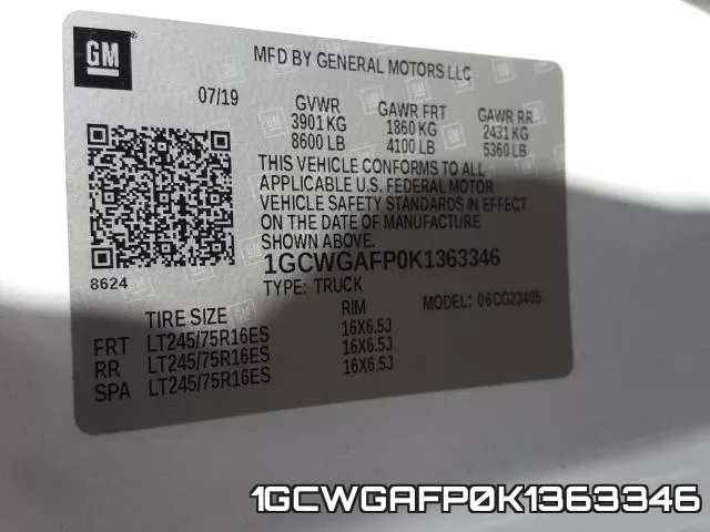 1GCWGAFP0K1363346 фото 2