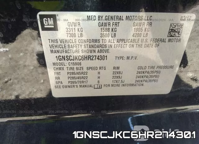 1GNSCJKC6HR274301 фото 10