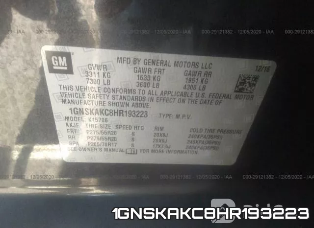 1GNSKAKC8HR193223 фото 9