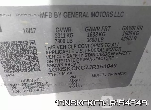 1GNSKCKC7JR154849 фото 10