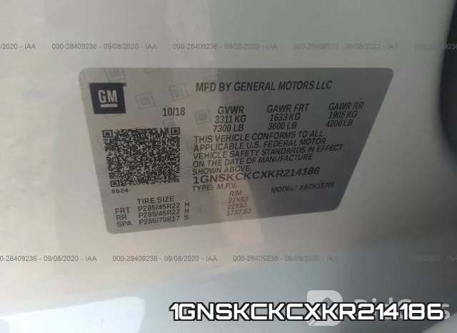1GNSKCKCXKR214186 фото 10