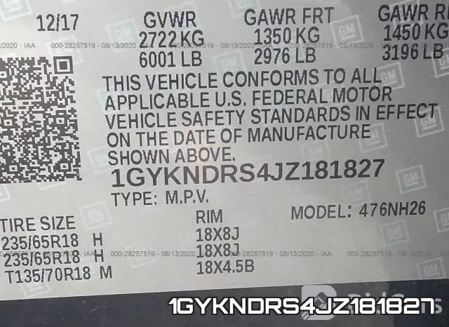 1GYKNDRS4JZ181827 фото 10