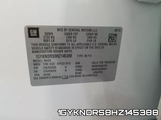 1GYKNDRS8HZ145388 фото 2