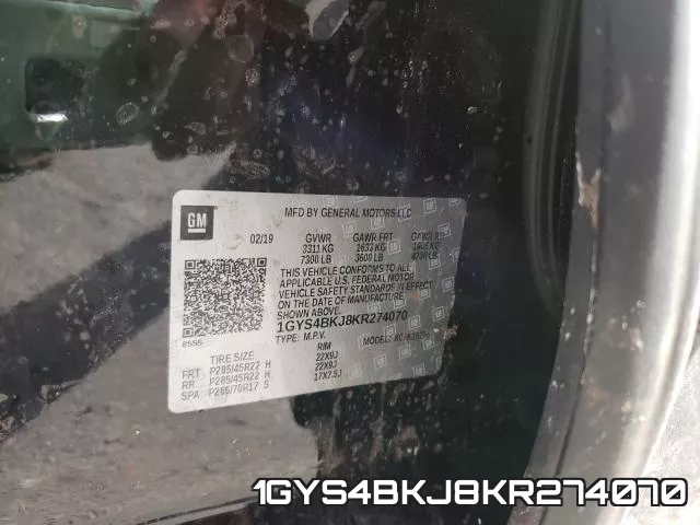 1GYS4BKJ8KR274070 фото 2