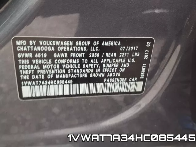 1VWAT7A34HC085445 фото 2