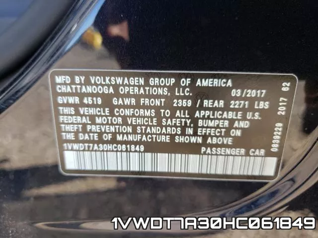 1VWDT7A30HC061849 фото 2