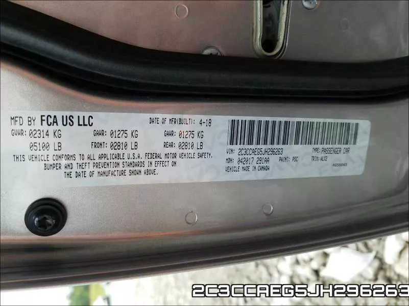 2C3CCAEG5JH296263 фото 2