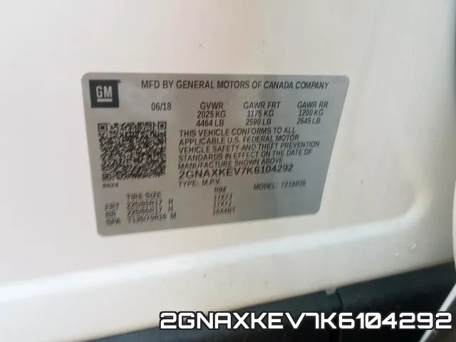 2GNAXKEV7K6104292 фото 2