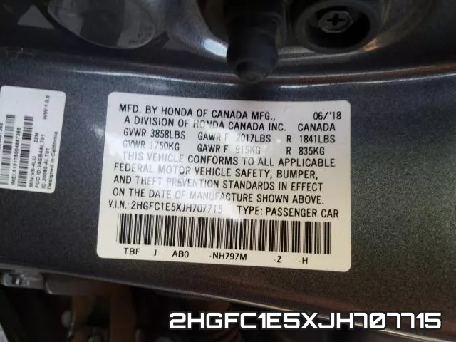 2HGFC1E5XJH707715 фото 2